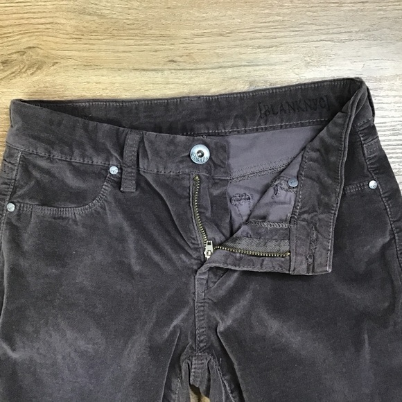 BLANK NYC Pants Size 27 Spray On Skinny Leg Soft Velvet Fabric Dark Brown - Picture 8 of 14